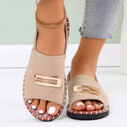 Damen Bequeme Open-Toe Sandalen mit modischem Schnallen-Detail EB