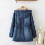 Damen Urbanes Denim Parka mit warmem Innenfutter und Kapuze EB