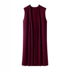 Damen longitudinaler Strickmantel mit Seitenschlitzen EB