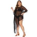 Damen eleganter Strandüberwurf aus leichtem Netzmaterial EB