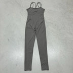 Damen Sportlicher Overall mit dünnen Trägern und figurbetonendem Schnitt EB