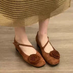 Damen elegante Ballerinas mit floralem Akzent und komfortablem Fußbett EB