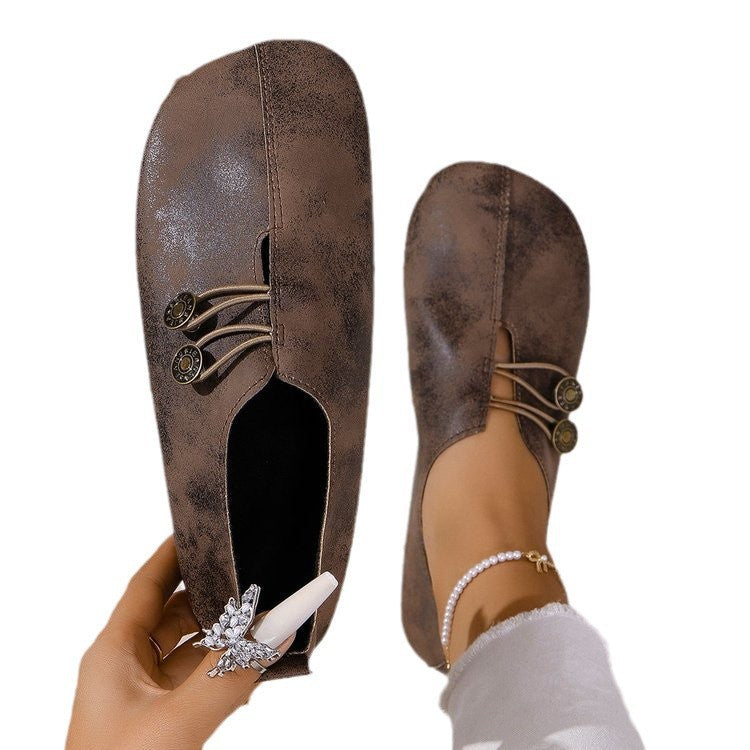 Damen komfortable Slipper mit modischen Knopfdetails EB