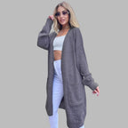 Damen Grobstrick-Cardigan mit großzügigen Taschen und offenem Schnitt EB