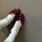 Damen Ballerinas mit modischem Schleifendesign und dekorativem Perlenbesatz EB