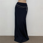 Damen Eleganter Midi-Rock mit seitlichem Schlitz und elastischem Bund EB