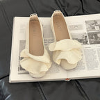 Damen Ballerina-Schuhe mit eleganter Rüschendekoration EB