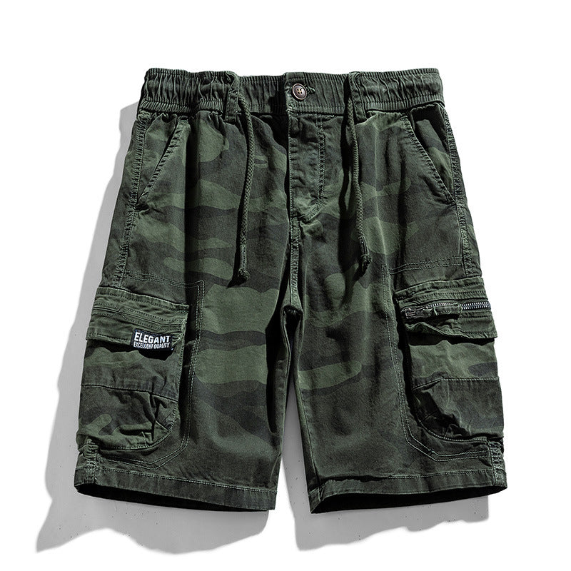 Herren-Camouflage-Cargo-Shorts mit elastischem Bund