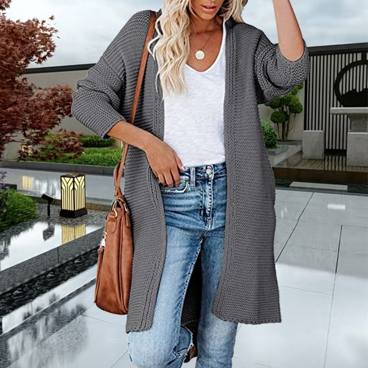 Damen Grobstrickmantel im lässigen Oversized-Stil EB