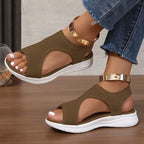 Damen Atmungsaktive Sandalen mit flexiblem Fußbett und modischen Cut-Outs EB