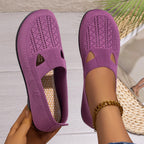 Damen bequeme Slip-On Schuhe mit luftiger Strickoberfläche EB