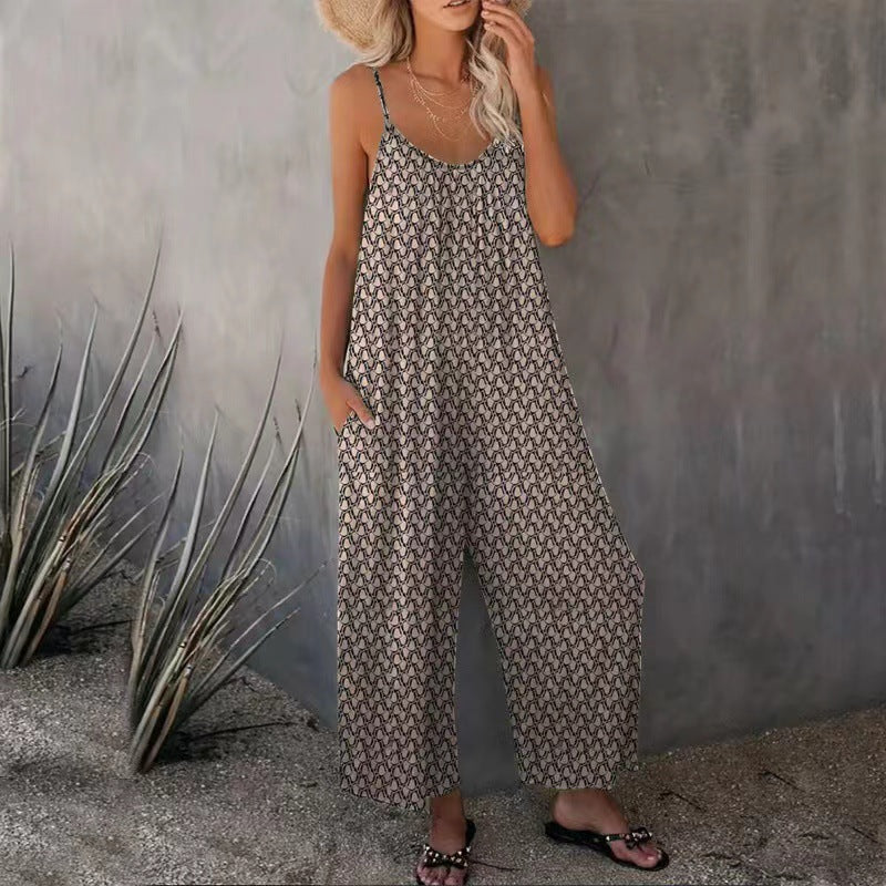 Damen Jumpsuit mit lässigem Schnitt und verstellbaren Trägern EB