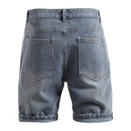 Herren Denim-Shorts mit Umschlag
