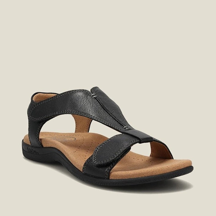 Damen Bequeme Riemchen-Sandalen mit anatomischem Fußbett und verstellbarem Klettverschluss EB