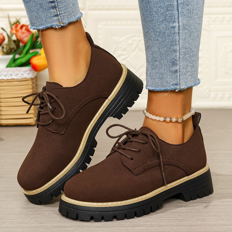 Damen Bequeme Schnürschuhe mit rutschfester Sohle EB