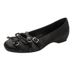 Damen Ballerinas mit modischen Riemchen und dekorativen Schnallen EB