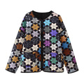 Damen gesteppte Freizeitjacke mit kreativen Hexagon-Design EB