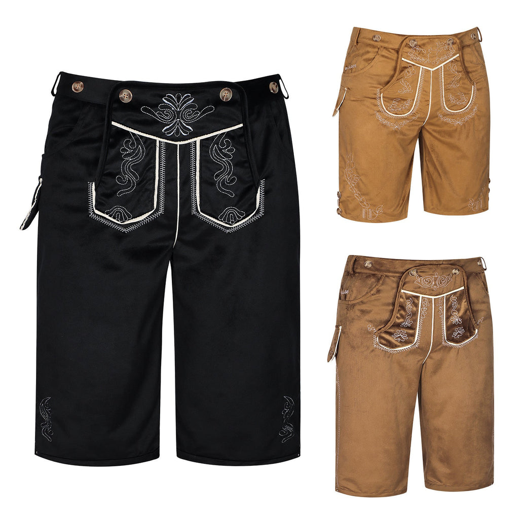 Herren nan kurze Trachtenhose mit besticktem Hosenlatz und Komfortbund EB