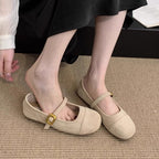 Damen Ballerinas mit verstellbarem Riemen und weichem Innenfutter EB