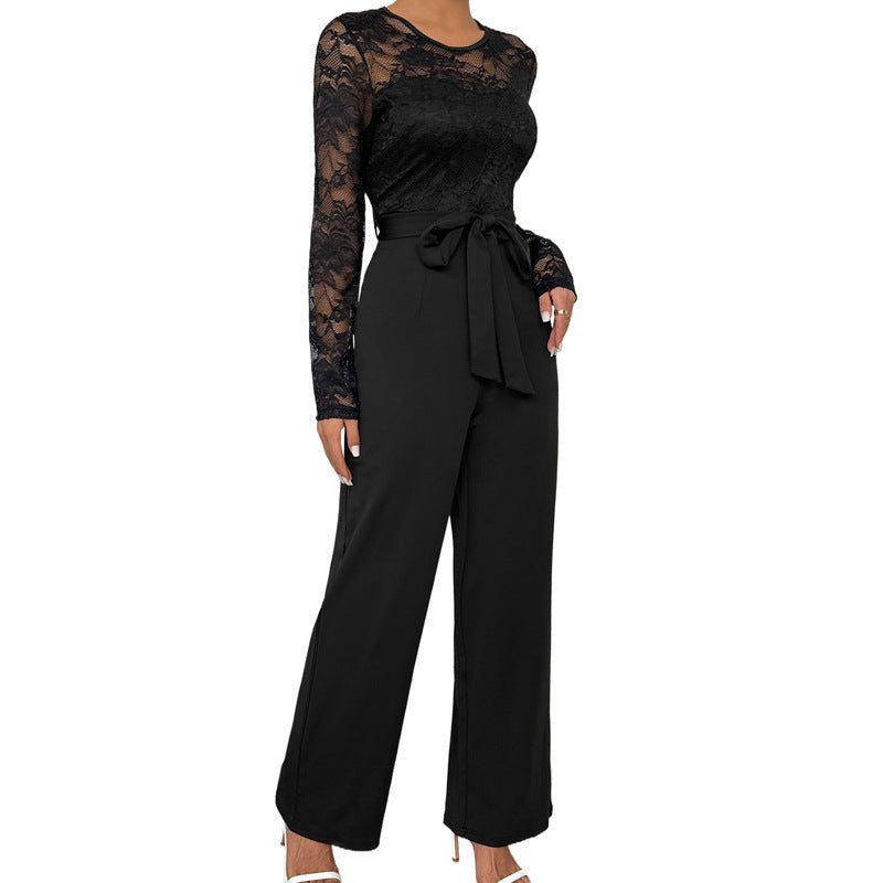 Eleganter und vielseitiger Damen-Jumpsuit mit Spitzenoberteil