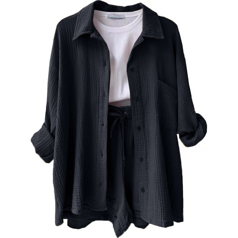 Lässiges Oversized-Shirt und Shorts-Set für Damen