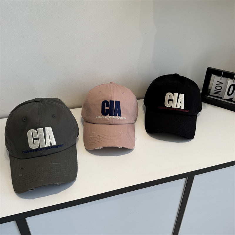 Herren-Baseballcap mit Distressed-Optik und Motivations-Stickerei