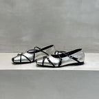 Damen elegante Ballerinas mit modischen Riemchen und exquisite Schnallenverzierung EB