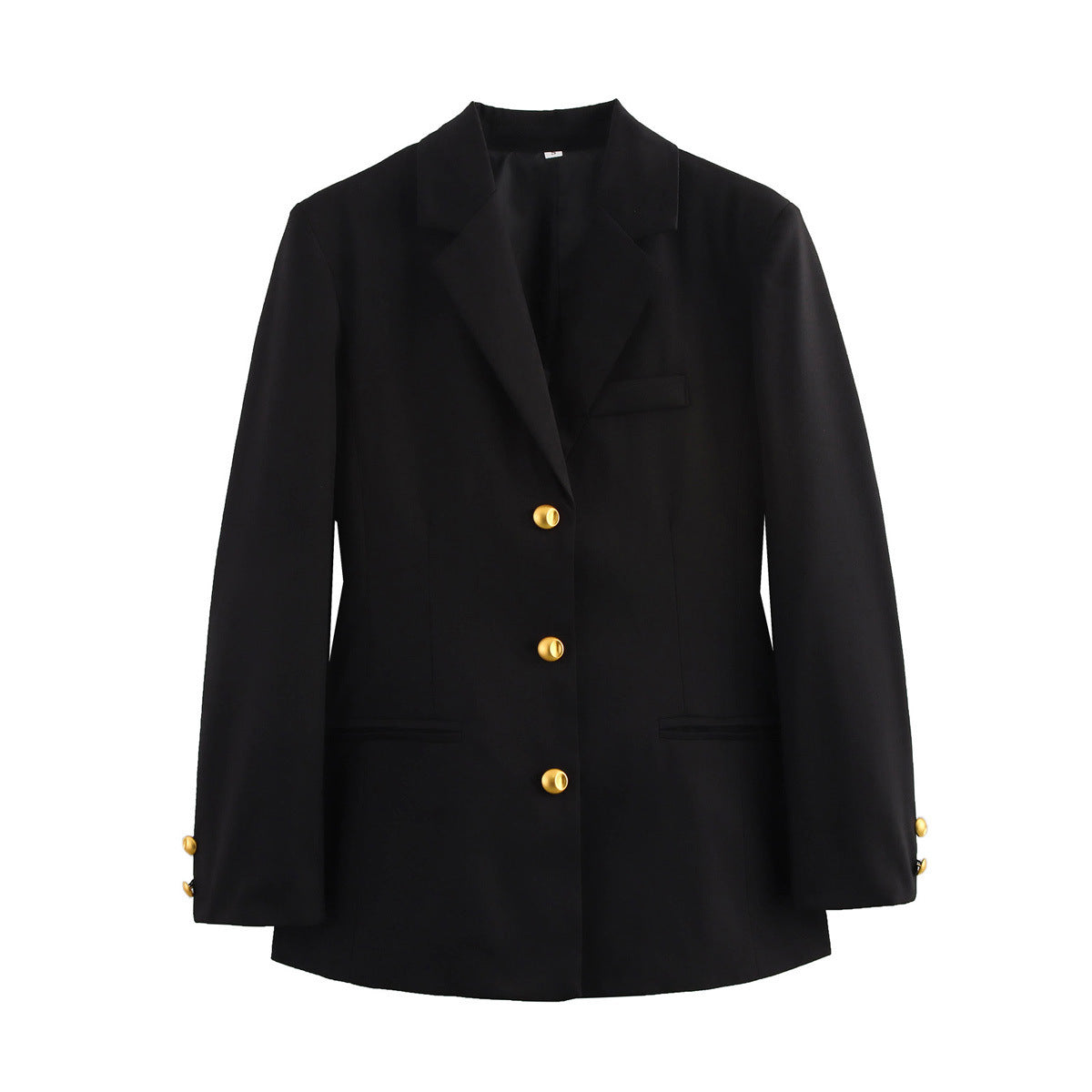 Damen elegante karierte Blazerjacke mit Goldknöpfen EB