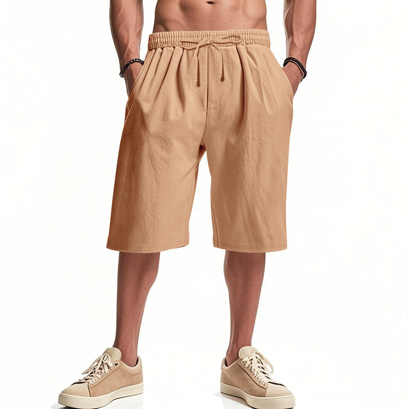 Herren nan lässige Bermudashorts aus Baumwollmix mit elastischem Bund Kordelzug und Seitentaschen EB