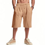 Herren nan lässige Bermudashorts aus Baumwollmix mit elastischem Bund Kordelzug und Seitentaschen EB