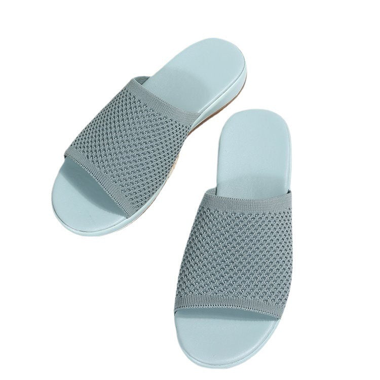 Damen Bequeme Slip-On Pantoletten mit atmungsaktiver Netzstruktur EB