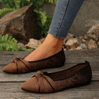 Damen Ballerina Schuhe mit eleganter Schleife EB
