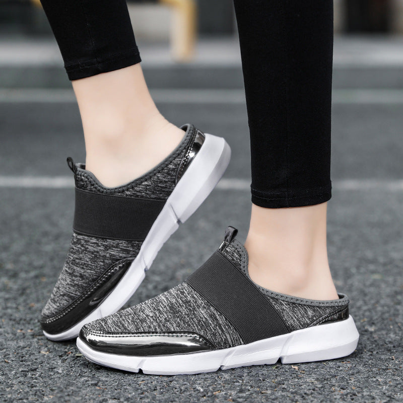 Damen Bequeme Slip-On Clogs mit elastischem Obermaterial EB