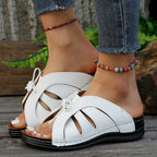 Damen Bequeme Slippers mit modischem Riemchen-Design EB