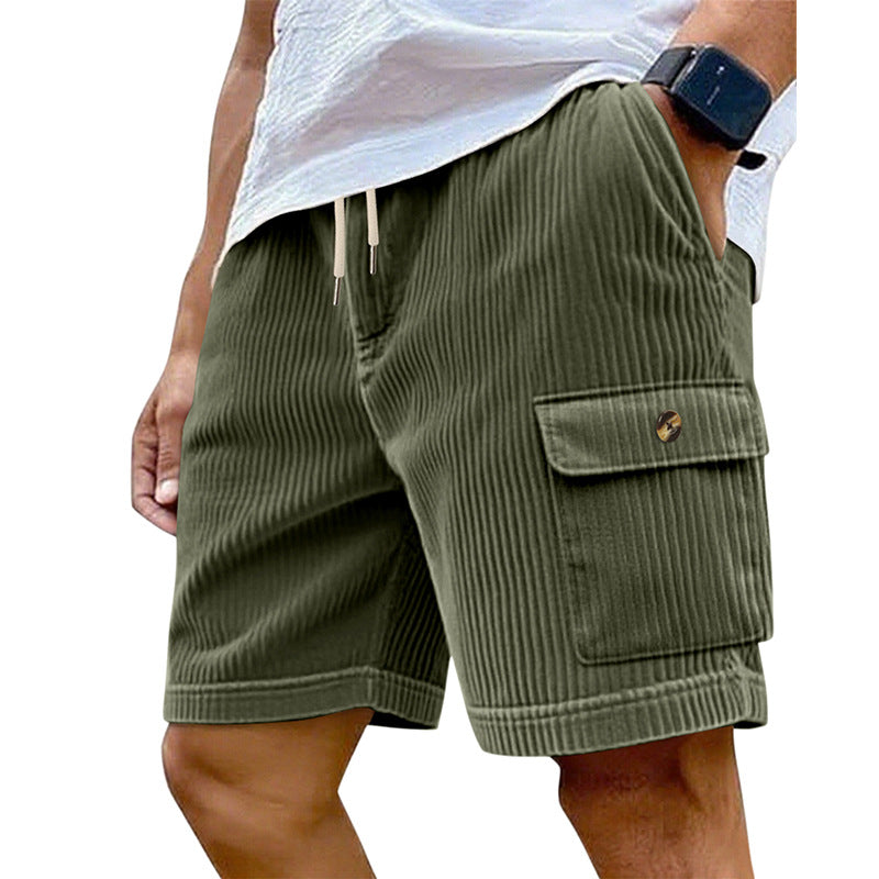 Herren-Utility-Shorts aus Cord mit elastischem Bund