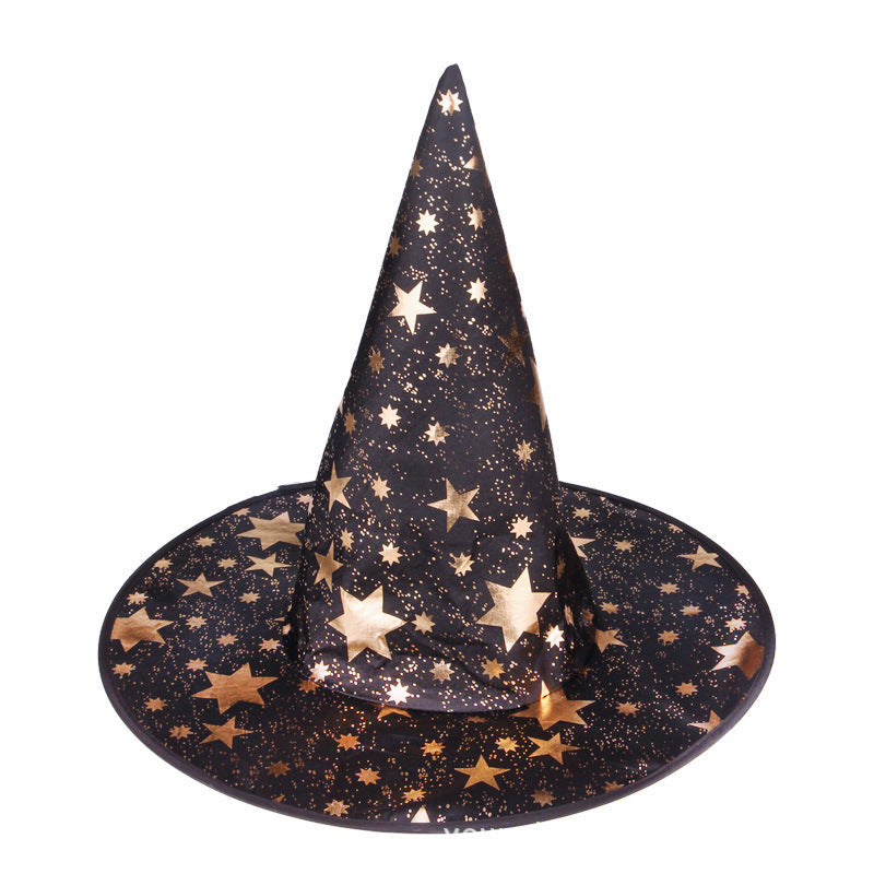 Glitzernder Hexenhut mit Sternen