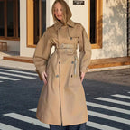 Damen wasserabweisender Trenchcoat mit Taillengürtel EB
