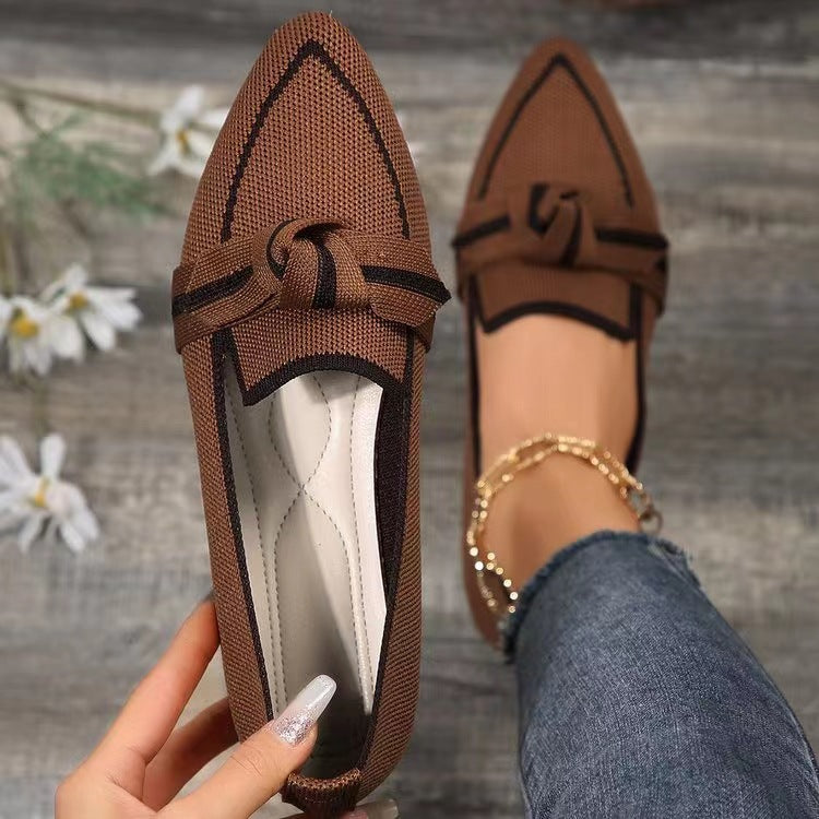 Damen bequeme Slip-On Mokassins mit modischen Details EB
