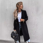 Damen eleganter Wollmantel im Oversized-Stil EB