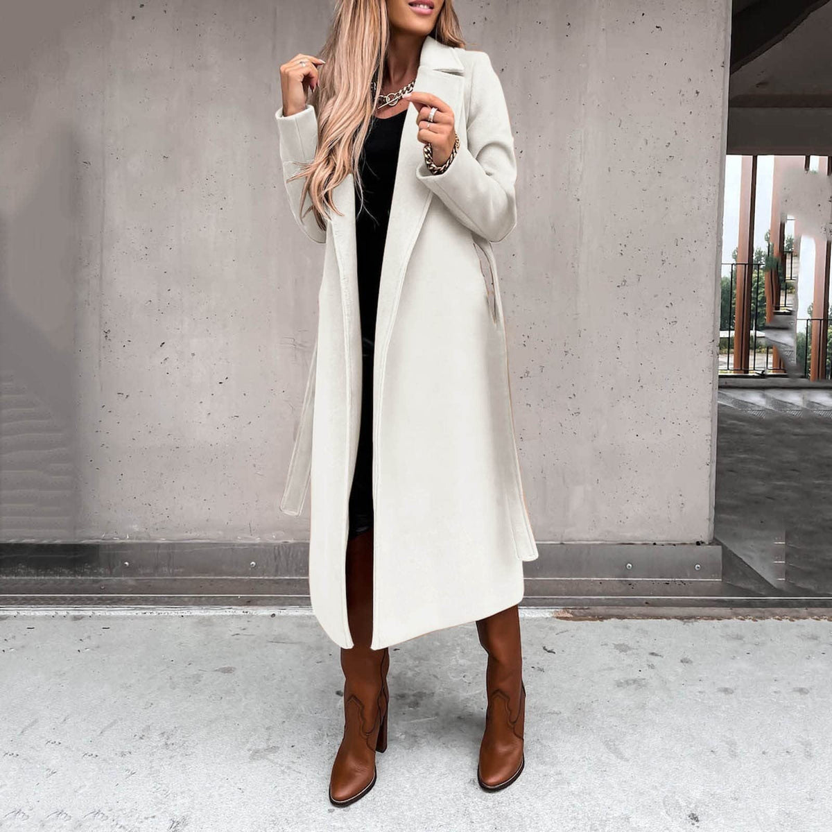 Damen eleganter und warmer Wollmantel EB