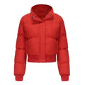 Damen cropped Steppjacke mit hohem Kragen und praktischen Druckknöpfen EB
