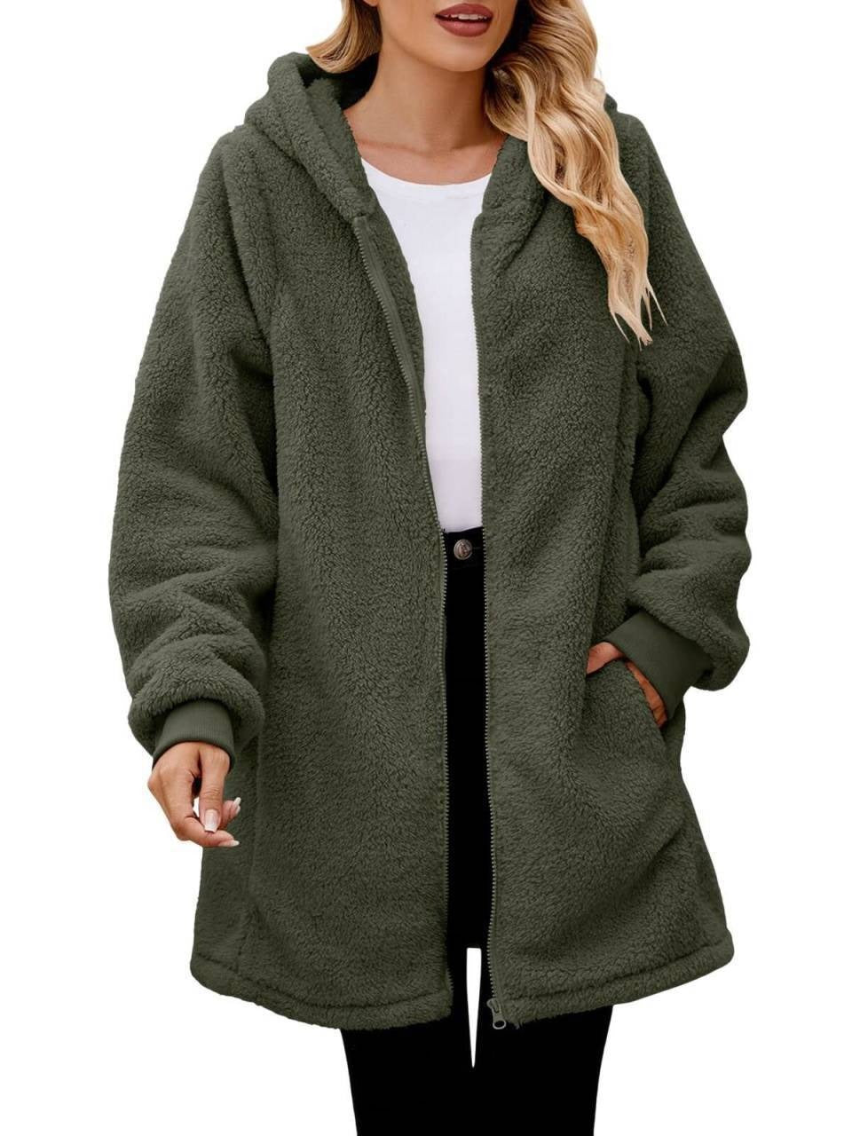 Damen kuschelige Fleecejacke EB