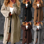 Damen Großer Strickmantel mit eleganten Knopfdetails und strukturierter Masche EB