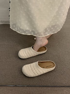Damen bequeme Slipper aus atmungsaktivem Textilmaterial EB