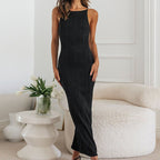 Damen Elegantes bodenlanges Kleid mit strukturiertem Design EB