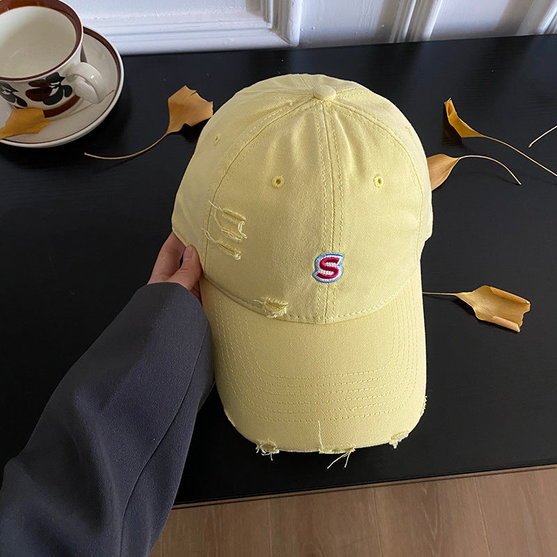 Unisex-Baseballkappe mit Stickerei im Used-Look
