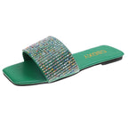 Damen Bequeme Mules mit funkelndem Strassdesign EB