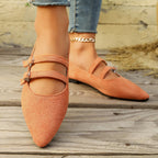 Damen Ballerinas mit verstellbaren Riemchen und elegantem Spitzendesign EB