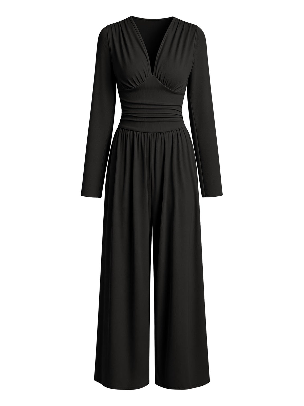 Eleganter V-Ausschnitt-Jumpsuit mit Wickeltaille