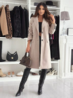 Damen Lange und elegante Winterjacke mit schmalem Schnitt EB